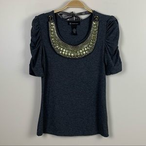 Embellished bib top